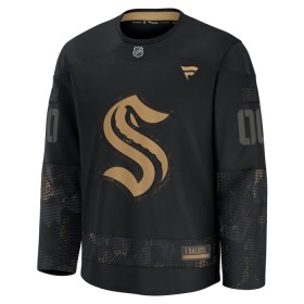 Maillot de Hockey Seattle Kraken Personnaliser Fanatics Military Appreciation Practice 2024-25 Noir - Homme